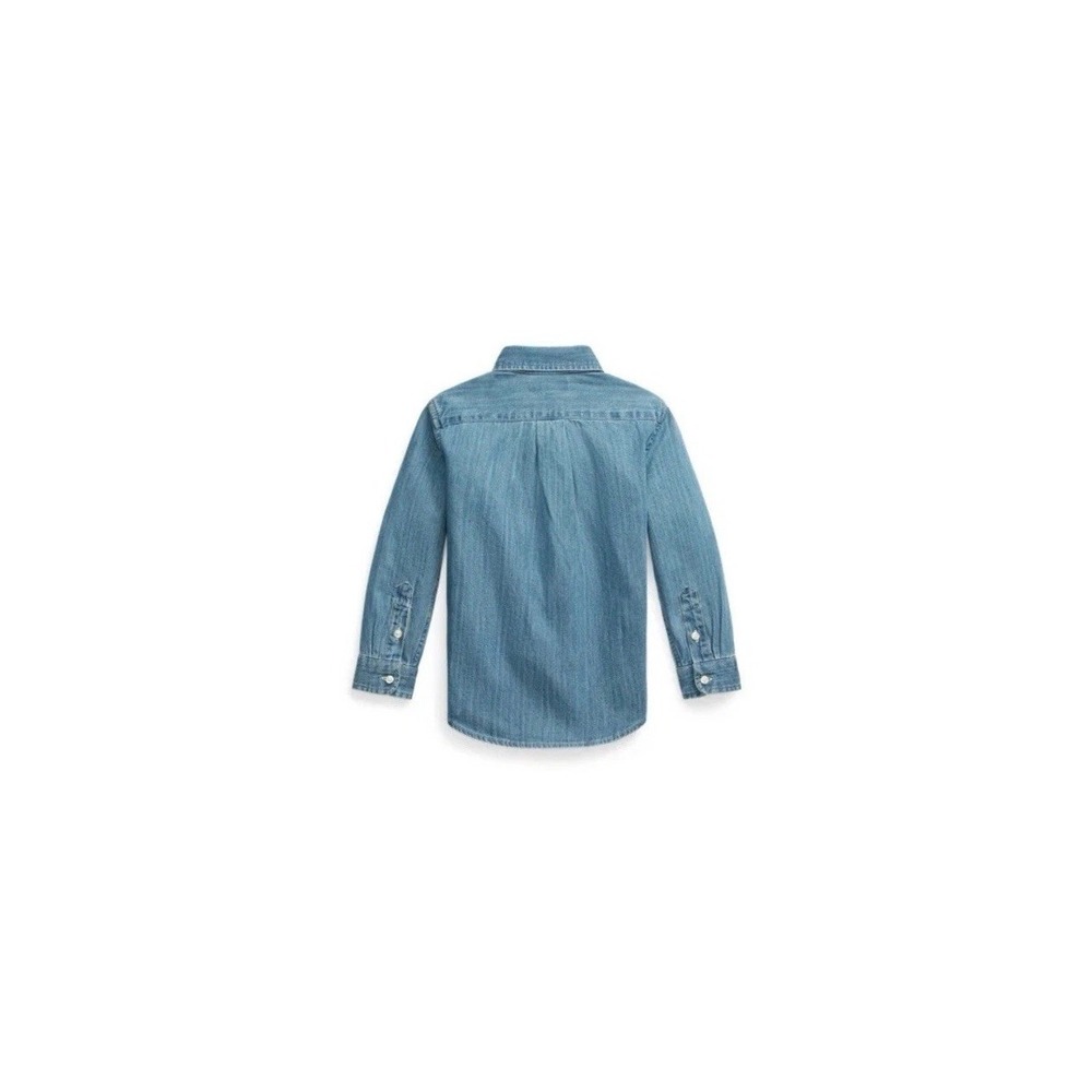 Polo Ralph Lauren Classic Fit Indigo Chambray Long Sleeve Blue Mens Small NWT - Picture 3 of 3